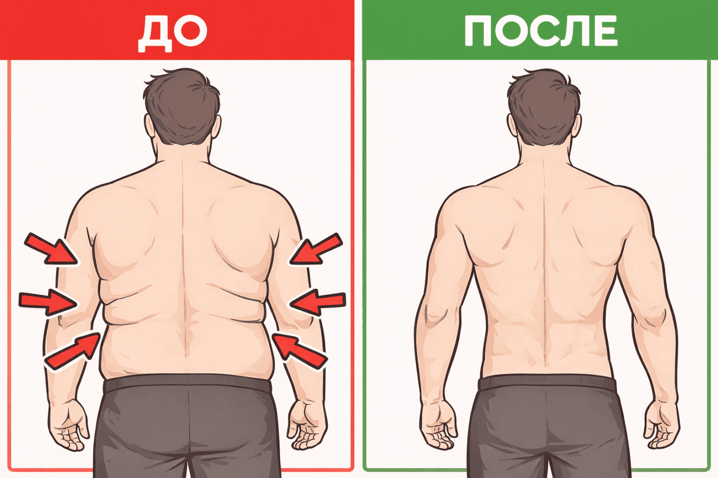 Как избавиться от жира на спине