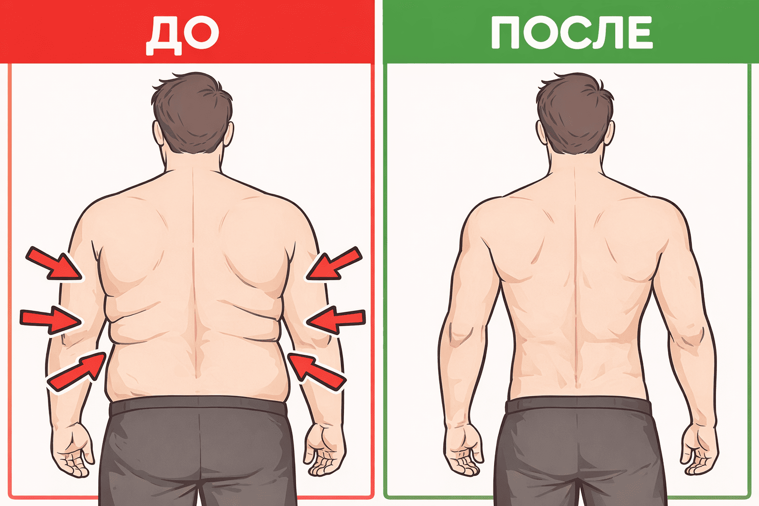 Как избавиться от жира на спине